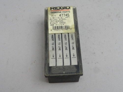 New ridgid 47745 universal pipe threader die set 1/2&#034;-3/4&#034; npt for sale