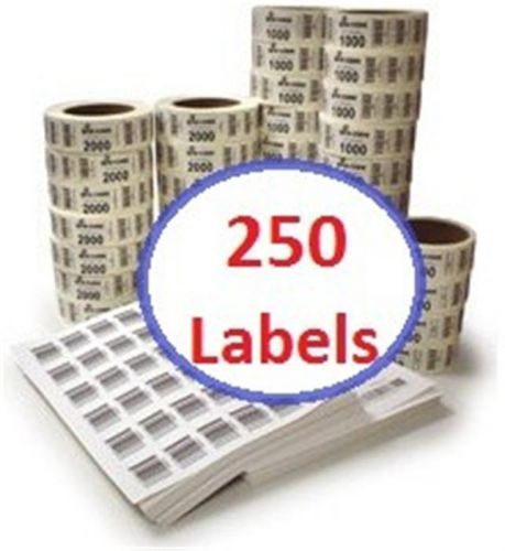 250 barcode labels 1.5&#034; x 1&#034; upc or  numeric + description text line upc4u for sale