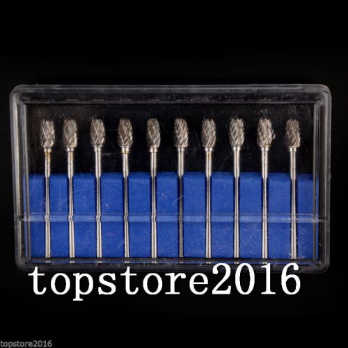 10pcs Dental Lab Polisher Drills Assorted Tungsten Steel Carbide Burs E05 2.35MM