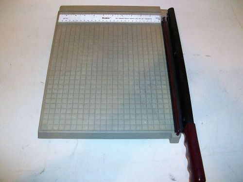 VINTAGE PREMIER PAPER CUTTER TRIMMER GUILLOTINE GREY 12&#034; X 12&#034; GRID NICE