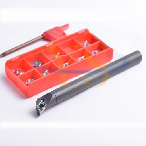 10mm SDQCR07 Turning Tool holder +10pcs Aluminum Carbide Inserts DCMT21.51