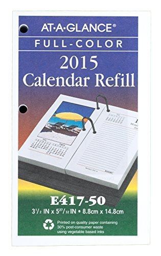 At-A-Glance AT-A-GLANCE Daily Photographic Desk Calendar Refill 2015, 3.25 x