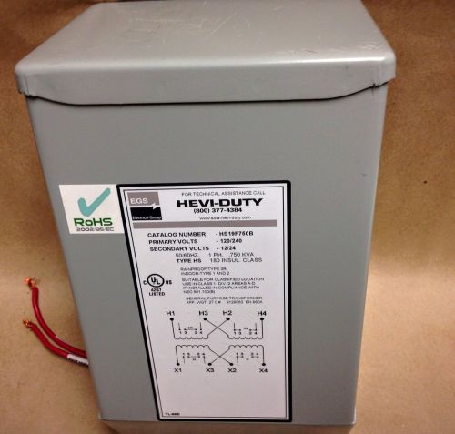 Sola Hevi-Duty HS19F750B 750VA, 1P, 120x240V, 12/24, Buck-Boost Transformer