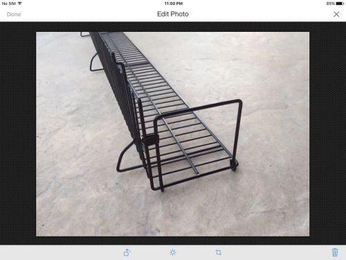 Lot of (5) Long Black Metal Wire Retail, Garage, or Basement Pegboard Shelves