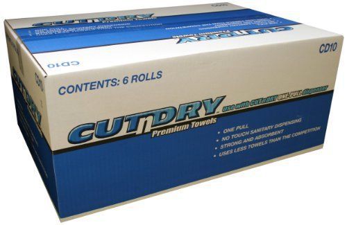 Berk Wiper CUTNDRY 10 Premium Hands Free Towel, 10&#034; Length x 8&#034; Width, White of