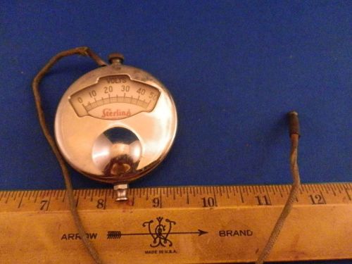 Vintage Sterling Pocket 0-50v Voltmeter Meter Works Antique Volt