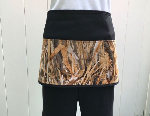 Black 3 Pocket Camo Waitress Server Half Waist Apron Restaurant Cafe Classyapron