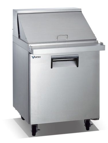 Vortex commercial 1 door sandwich prep table - mega top - 12 pans for sale