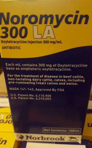 Noromycin 300 LA 100ml Beef Cattle Dairy Cattle Calves Swine Antibiotic Norbrook