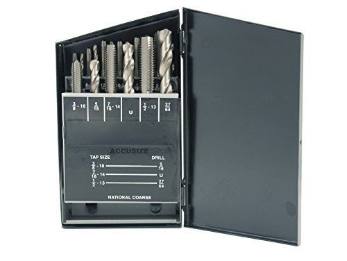 Accusize Industrial Tools AccusizeTools - 18 Pcs/Set H.S.S. Tap &amp; Drill Set,