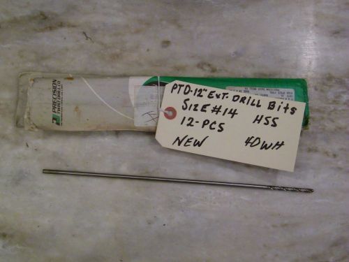 12-pcs-ptd - usa-12&#034; extension drill bits-hss size #14 - new for sale