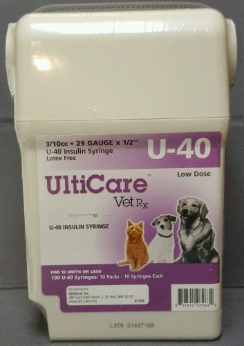 UltiCare VetRx U100 3/10cc 29 Gauge X1/2&#034; KIT PUR, 100#