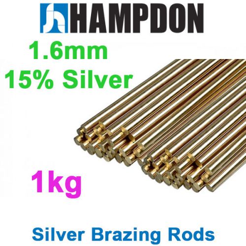 Bossweld 15% silver brazing alloyx 1.6mm x 1kg - oxy - lpg - 300204 for sale