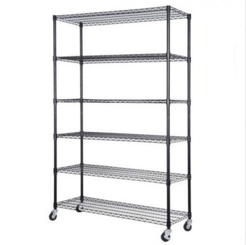 48&#034; x 18&#034; x 72&#034; Adjustable 6 Tier Shelf Steel Wire Metal Shelving Rack Storage +