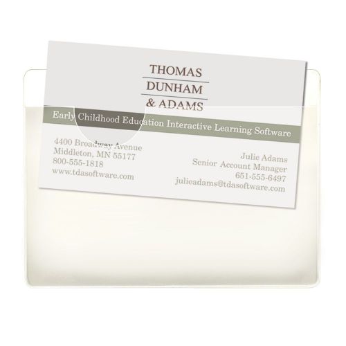 Smead self-adhesive poly pockets business card size (4-1/16&#034;w x 3&#034;h) clear 10... for sale