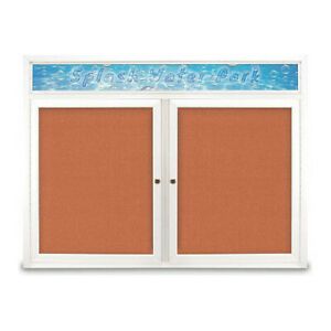 UNITED VISUAL PRODUCTS UV431H-WHITE-APRICOT Corkboard,Apricot/ White,48&#034; x 36&#034;