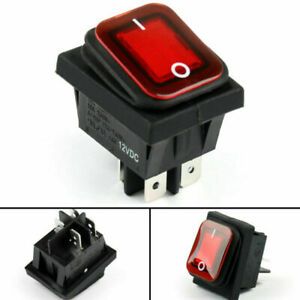 1 RLEIL RL2-102 Waterproof IP65 Car Rocker Switch 4Pin ON/OFF 12V 10A Red F05