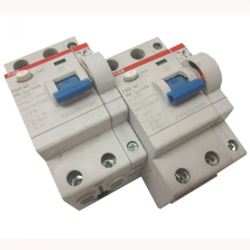 Lot 2 abb f202 ac-25/0.3 circuit breakers s2c-h6r breaker electrical supply unit for sale