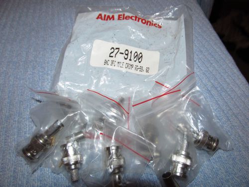 Aim bnc 3pc male crimp, 27-9100, rg-59,62 for sale