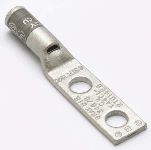 Burndy ya4cl2tc14e2 std barrel cu lug,2 hole,4 awg for sale