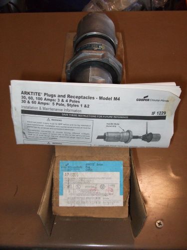 NIB Cooper Crouse-Hinds ARKTITE Plug APJ6375 M4 Plug Hazardous Locations 60 AMPS