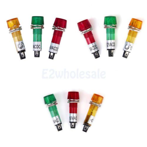 3set Red Yellow Green 12/24/110V AC/DC POWER Signal Indicator PILOT LIGHT BULB