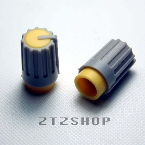 2 x knob grey with yellow mark for potentiometer pot - ztzshop- free shipping for sale