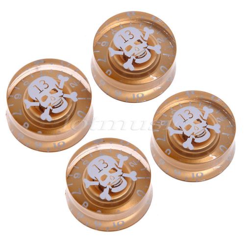 4pcs guitar speed knob w/skull logo volume tone control knob for guitar for sale