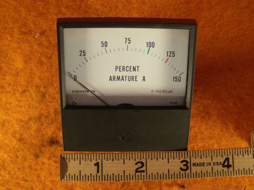 PANEL METER, 0-150 PERCENT ARMATURE AMPS, FINCOR C1034449-78,SIMPSON 2123