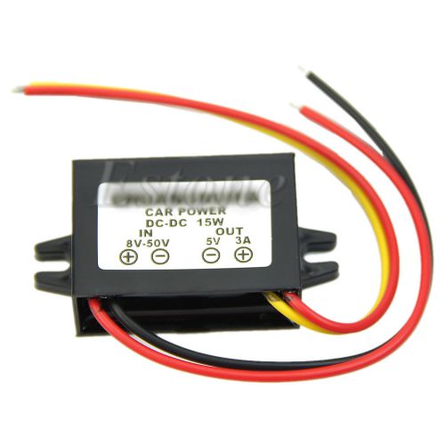 DC Waterproof 12/24V to 5V 3A 15W Buck Step-Down Converter New Module Car Power