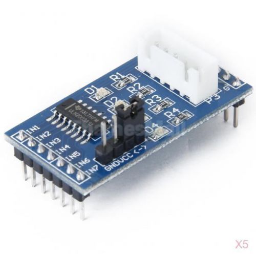 5x uln2003 5-12v stepper motor driver test board pcb module w/ indicator light for sale