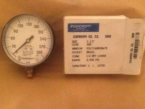 *nib* ashcroft 35w1005ph 02l xul 300# h2o pressure gauge,3-1/2&#034; dial,1/4&#034; brass for sale