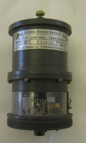 1 GENERAL RAILWAY 2J1G1 Selsyn Control Transformers 57.5-57.5V 400 CY