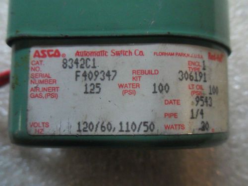 (RR13-4) 1 USED ASCO 8342C1 SOLENOID VALVE COIL