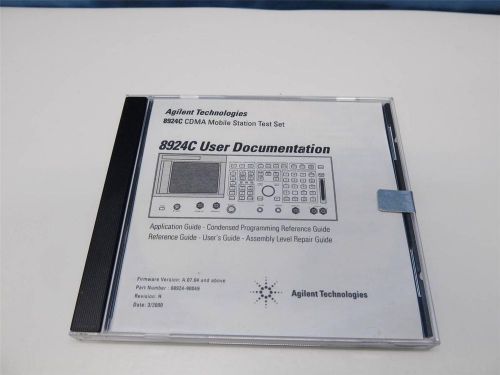 Agilent HP 8924C User Documentation Manual CDMA Mobile Station Test Set