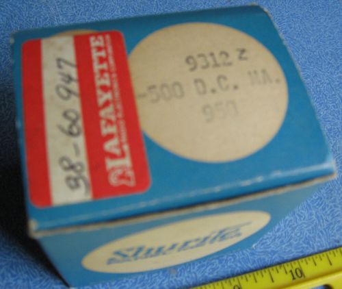 NOS Shurite Series 950 DC 0-500ma Ammeter # 9312Z Meter