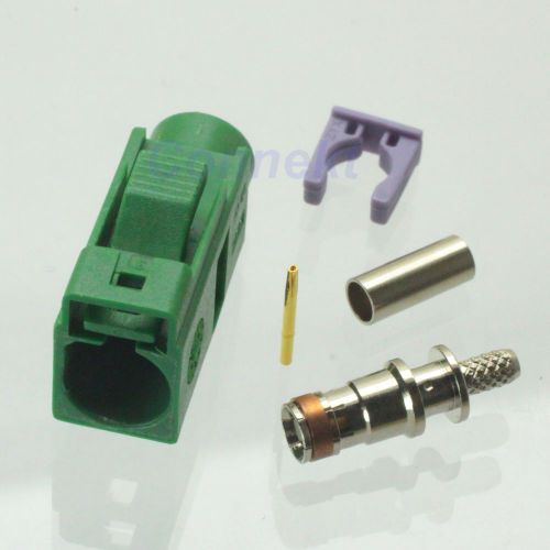 Fakra SMB E 6002 female jack connector crimp RG316 RG174 LMR100 Green TV1