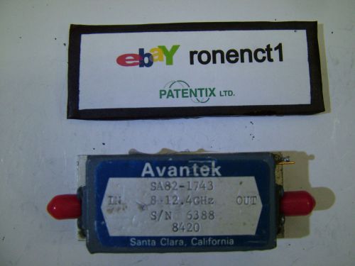 RF AMPLIFIER AVANTEK SA82-1743 8 - 13GHz GAIN 30dB PO 23dBm SMA