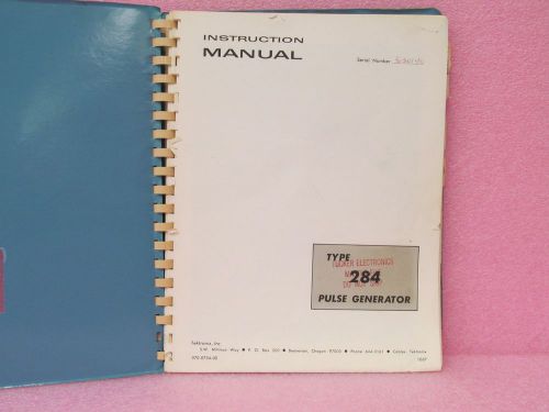 Tektronix 284 pulse generator instruction manual w/schematics (10/67) for sale