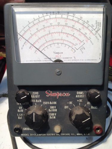 Simpson Vacuum Tube Tester,311-3,real good shape