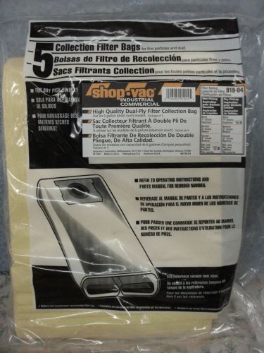 Shop-vac, 5 collection filter bags, dry pick-up only, for 6 gallon tanks,919-04 for sale