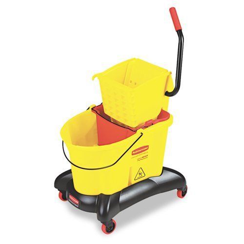 Rubbermaid Commercial RCP768000YW Wavebrake 35-qt. Dual Water Side Press Mop Buc