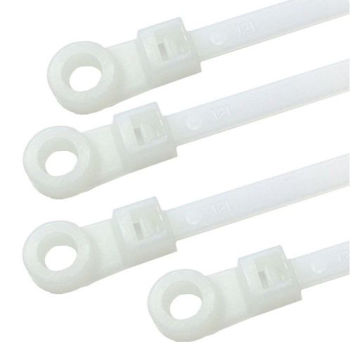 100pcs 4&#034; 6&#034; 8&#034;Heavy Duty Mount Head Screw/Nail Mount Hole Cable Zip Wire Tie