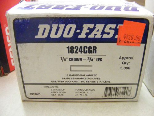 DUO-FAST 3/4&#034; 18 GUAGE FINISH STAPLES 5,000 COUNT BOX 1/4&#034; CROWN