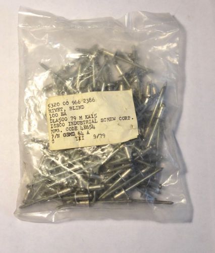 100 each ALUMINUM BLIND RIVETS AVIATION 3/16&#034; dia. 5320-00-966-2386