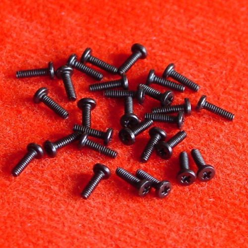 &gt; 100pcs BM1.4 x 5mm Metric Machine Thread Cross Head Screw BLK-Fe