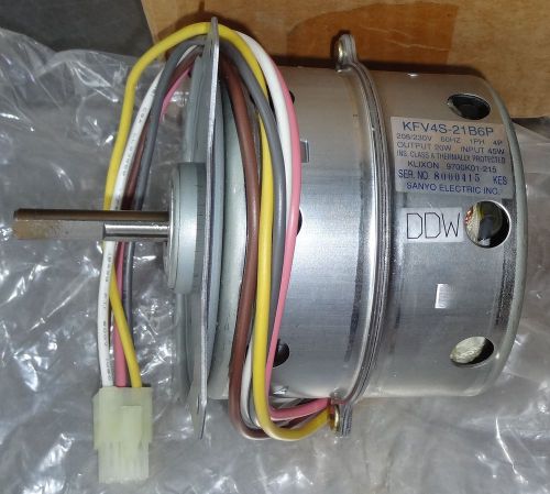 Motor KFV4S-21B6P Sanyo 208/230 1PH 4P 20W Klixon, New Old Stock