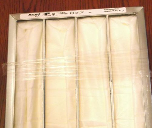 Lot of 4 aerostar soniq pocket filters part #18271  24hx12wx12 - merv 14 prepaid for sale