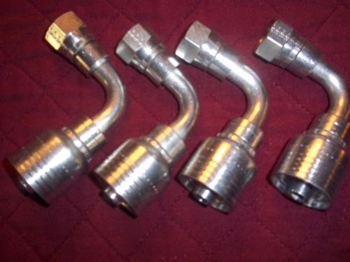 Lot 4 eaton aeroquip hydrauilic fitting  female swivel 90° 1ba8fjb8&#034;nr&#034; for sale