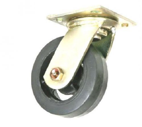Set of 4 Dumpster  Casters with Black Mold-On Rubber on Steel 6&#034; x 2&#034; 500# Cap.